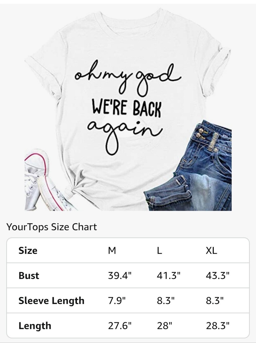 Backstreet Boys White Graphic Tee — “Oh My God We’re Back Again” Large